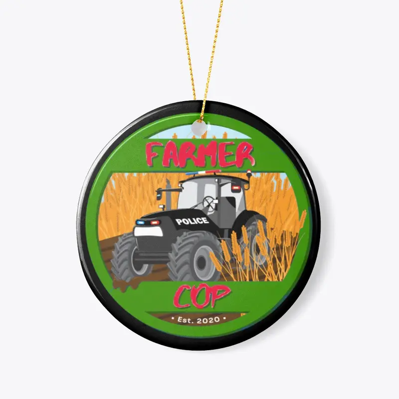 Farmer Cop Christmas Ornament